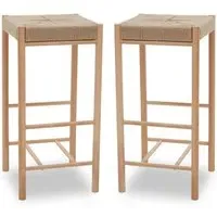 Bender Bar Stools Set of 2 - Natural, Beachwood