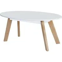 Benecia Oval Coffee Table - White, MDF