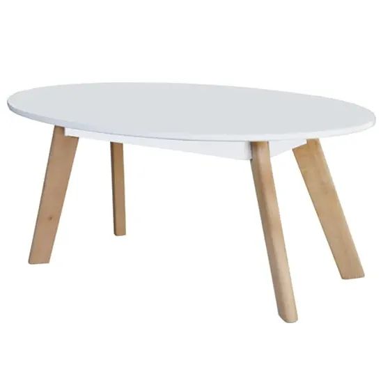 Benecia Oval Coffee Table - White, MDF image