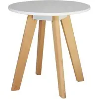 Benecia Round Lamp Table - White