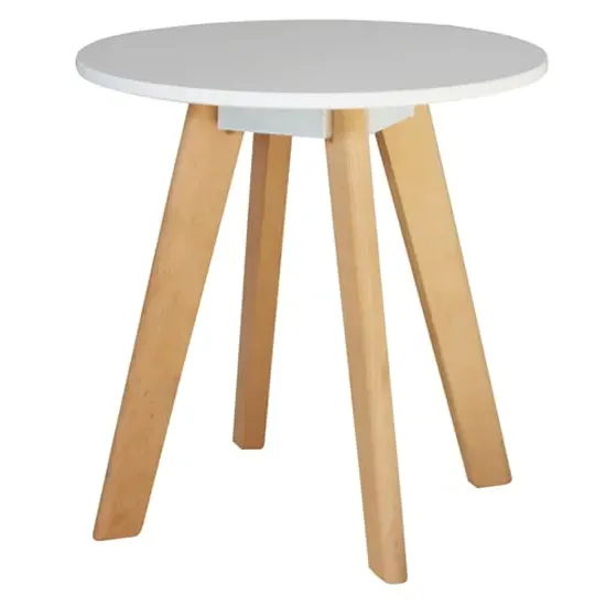 Benecia Round Lamp Table - White image