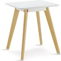 Benecia Square Lamp Table - White, Oak