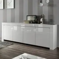 Benetti 4-Door Sideboard - White, High Gloss