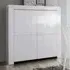 Benetti Highboard with 4 Doors - White, High Gloss