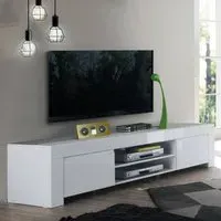 Benetti TV Stand with 2 Doors - White, High Gloss