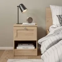 Bensalem Wooden Bedside Cabinet with 1 Drawer - Jackson Hickory