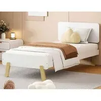 Benson Single Bed Frame - White, Wood