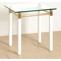 Benson Small Glass Side Table - White, Glass