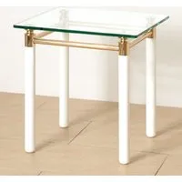 Benson Small Side Table - White, Safety Glass alternate view