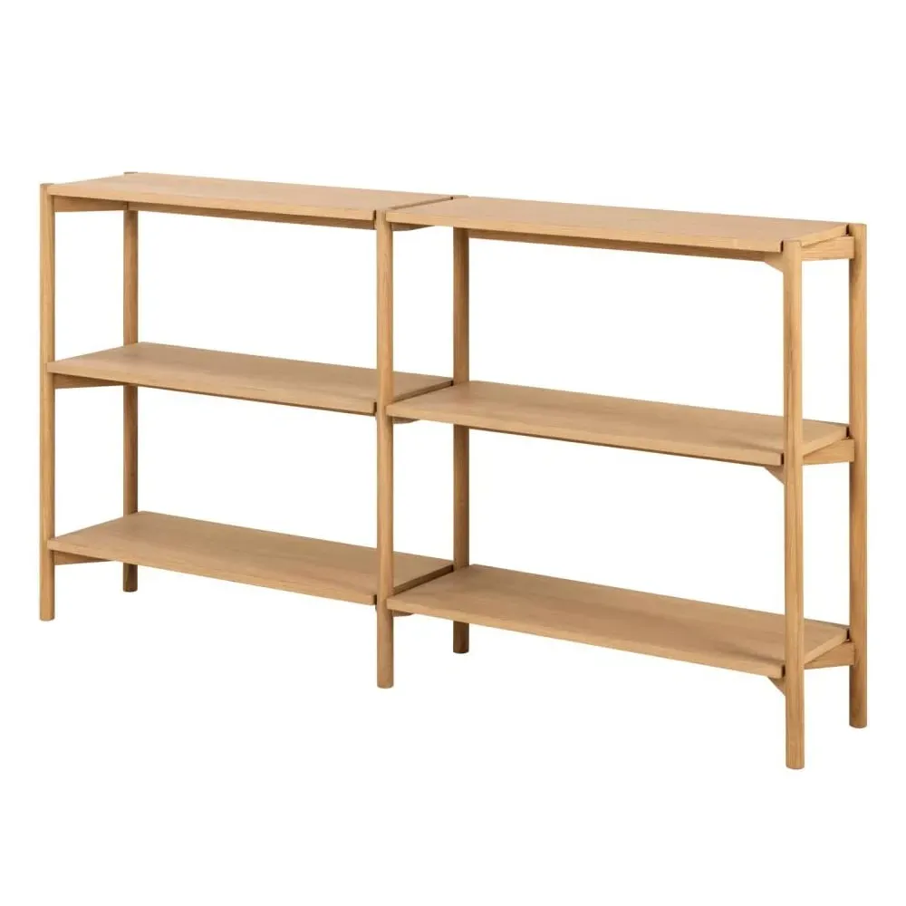 Benson Wide Bookcase with 4 Shelves - Oak