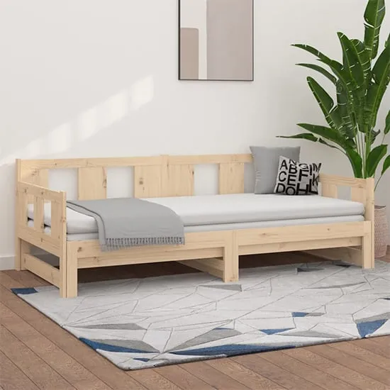 Bente Single Day Bed with Pull-out - Natural, Pinewood