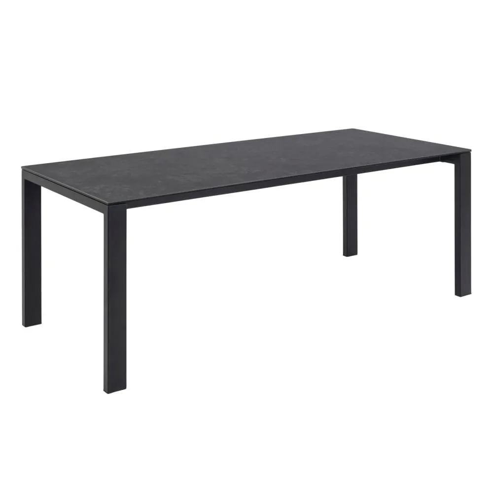 Benton Rectangular Dining Table - Black, Ceramic Glass