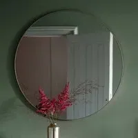 Benton Round Wall Mirror - Silver, Metal