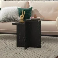 Benton Side Table - Black Faux Marble, MDF alternate view