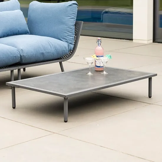 Beox Rectangular Garden Coffee Table - Pebble Grey, Wood