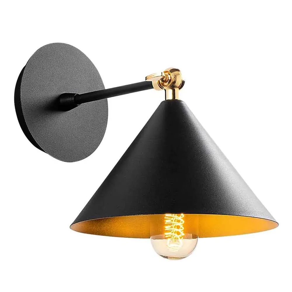 Berceste Cone Wall Lamp - Black, Metal product