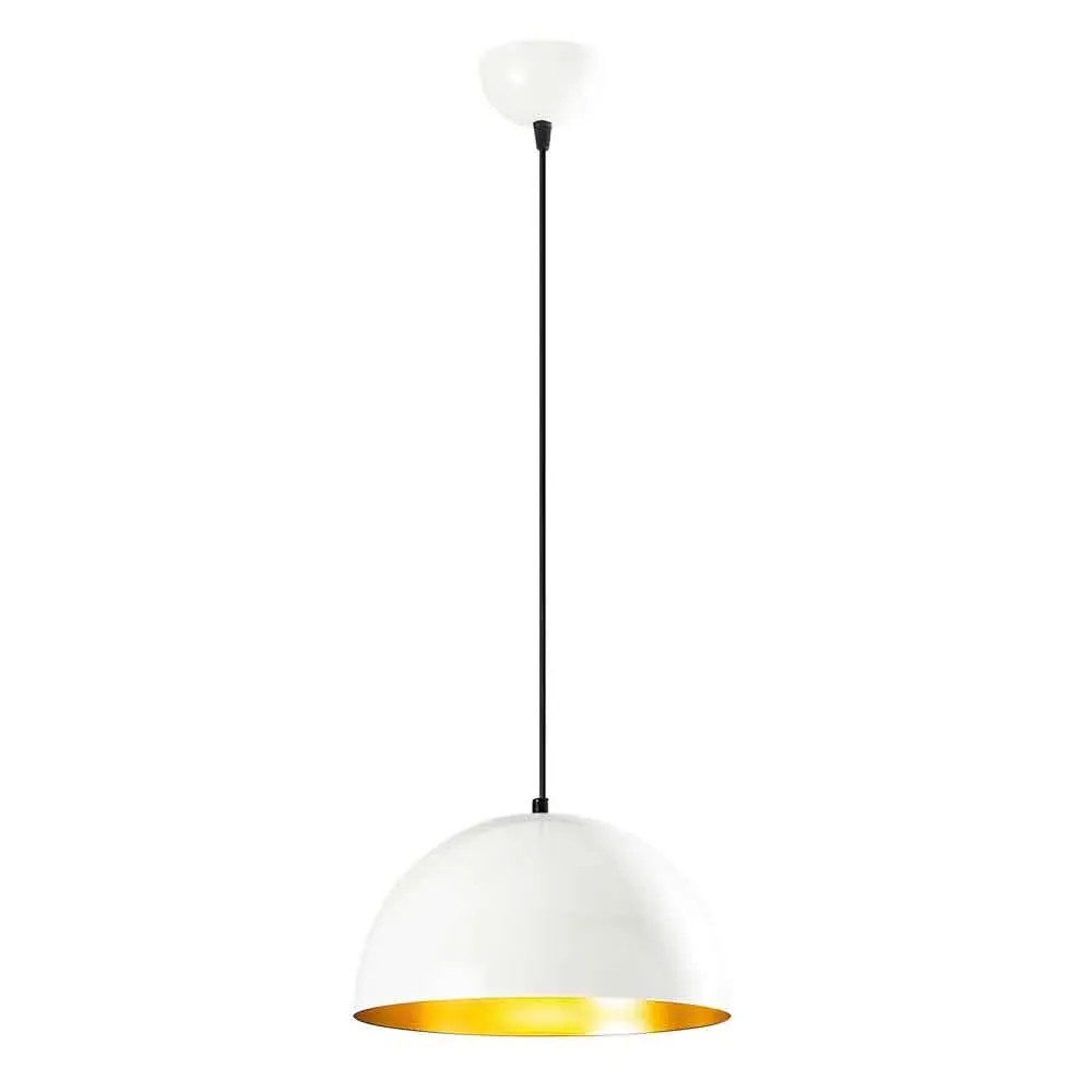 Berceste Small Bowl Ceiling Pendant Light - White, Iron product