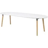 Bergen Oval Dining Table Extendable - White, Oak