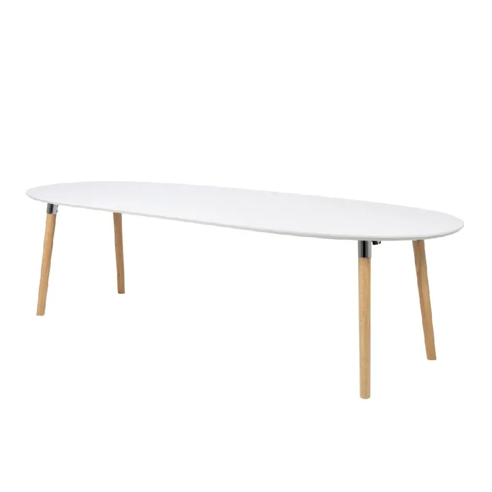 Bergen Oval Dining Table Extendable - White, Oak image