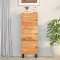 Beril Acacia Solid Wood Highboard with 3 Doors - Brown