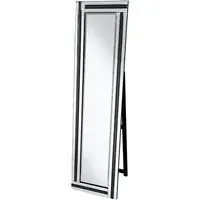 Berit Free Standing Cheval Mirror - Black, Silver