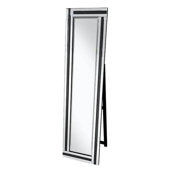 Berit Free Standing Cheval Mirror - Black, Silver image