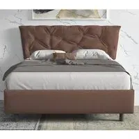 Berkeley King Size Bed Frame - Brown, Fabric
