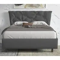 Berkeley Small Double Bed Frame - Steel Grey, Fabric