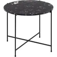 Berlin Large Round Side Table - Black, Marble