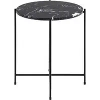 Berlin Small Round Side Table - Black, Marble