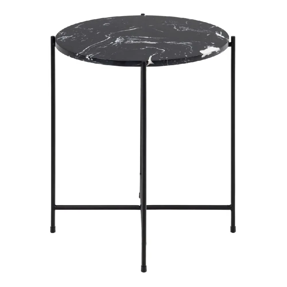 Berlin Small Round Side Table - Black, Marble image