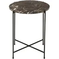 Berlin Small Round Side Table - Brown, Marble