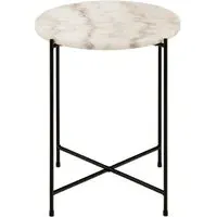 Berlin Small Round Side Table - White, Marble