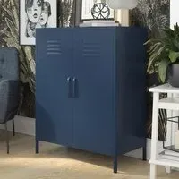 Berlin Tall Storage Cabinet - Navy, Metal