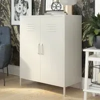 Berlin Tall Storage Cabinet - Taupe, Metal