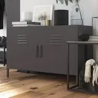 Berlin Wide Storage Cabinet - Grey, Metal