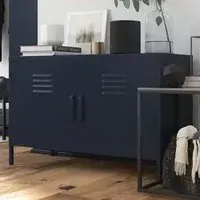 Berlin Wide Storage Cabinet - Navy, Metal