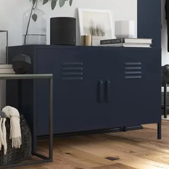 Berlin Wide Storage Cabinet - Navy, Metal