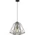 Bern Geometric Cage Ceiling Pendant Light - Matt Black
