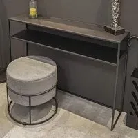 Bernalillo Console Table with Undershelf - Black, Metal