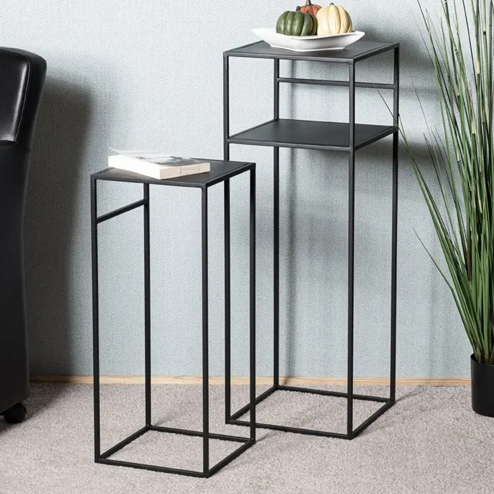 Bernalillo Nest of 2 Tables - Black, Metal image