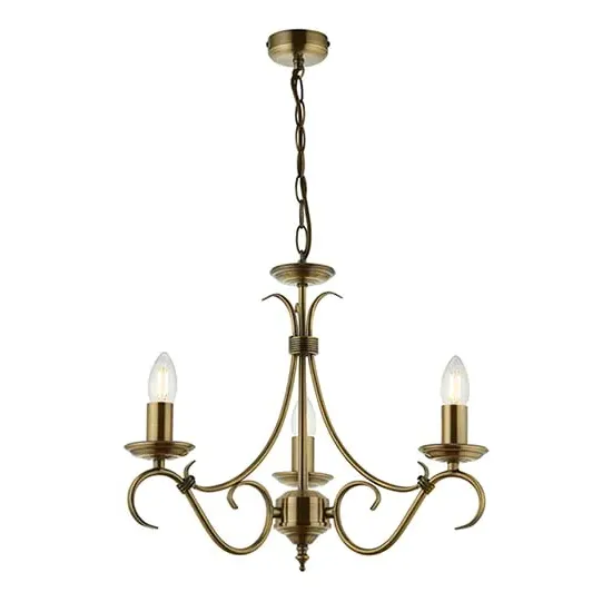 Bernice 3 Lights Ceiling Pendant Light - Antique Brass, Steel image