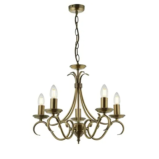Bernice 5 Lights Ceiling Pendant Light - Antique Brass, Steel