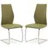 Bernie Dining Chairs with Chrome Frame - Olive, Faux Leather