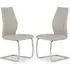 Bernie Dining Chairs with Chrome Frame - Taupe, Faux Leather