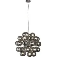 Berry 27 Lights Ceiling Pendant Light - Chrome, Smoked Glass