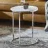 Berwyn End Table with Chrome Frame - White, High Gloss