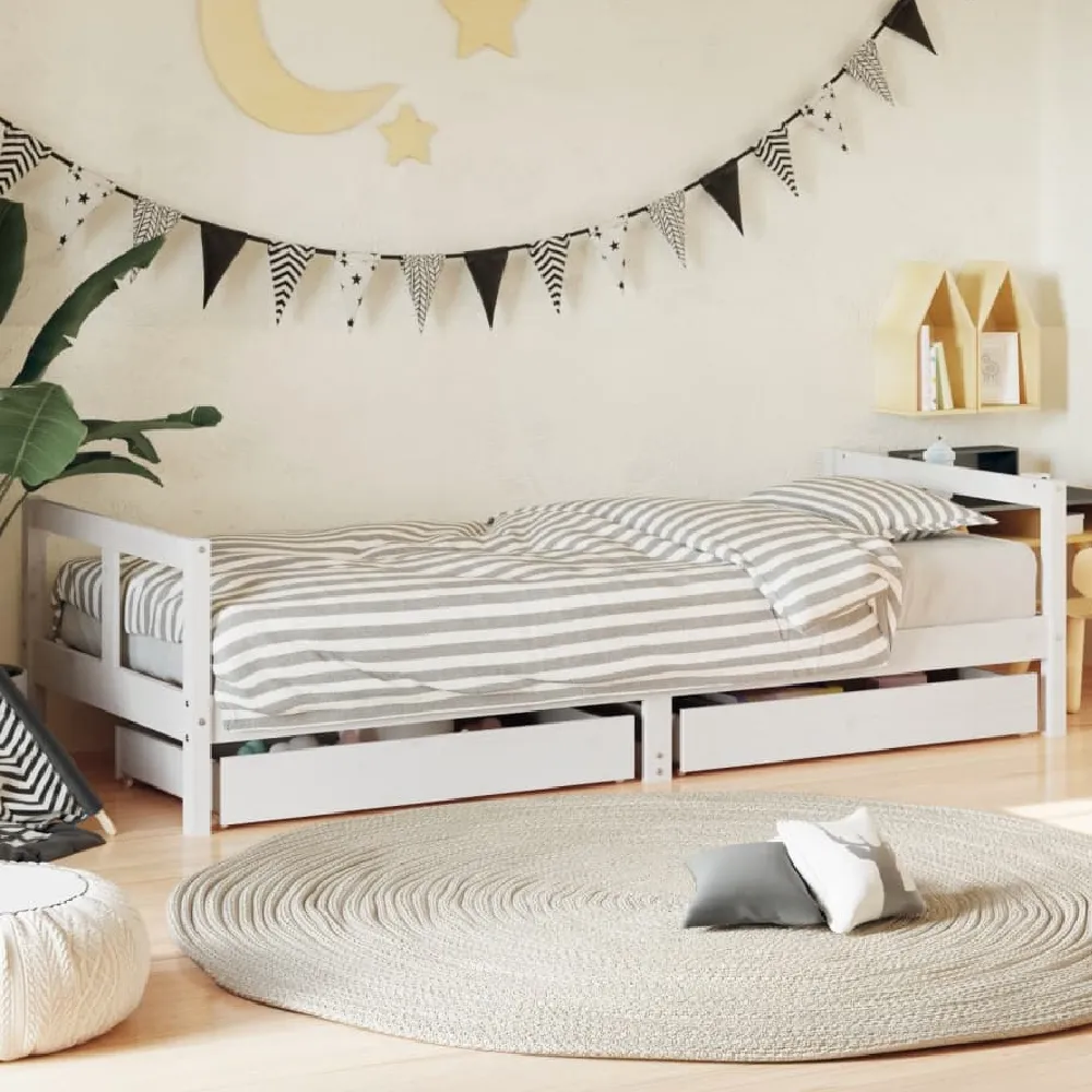 Berwyn Single Children Daybed with Storage - White, Pine product