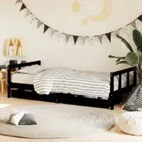 Berwyn Single Daybed with Storage - Black, Pine