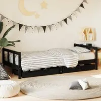 Berwyn Single Daybed with Storage - Black, Pine alternate view